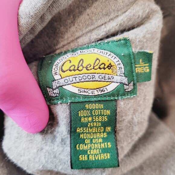 Cabela's Chamois Shirt XL Heavyweight Cotton Fits XL Gray Blue Gray Button Up - Picture 3 of 3